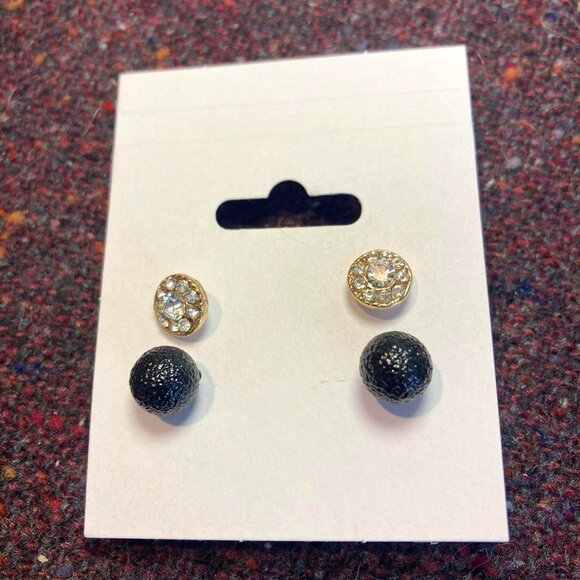 Gemstone and Blue Stud Earrings - Picture 1 of 2